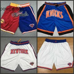 Homme sport loisirs basketball football badminton rugby Knicks Fully Embroidered Zippered Pocket Pants Basketball Shorts
