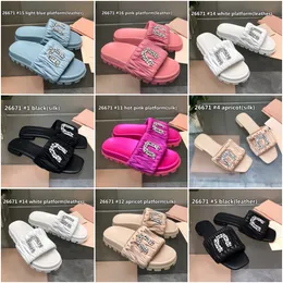 Neueste Lederseide Sandale Slipper Beach Mode Design Schuhe Dimonds Mm Größe 35-41