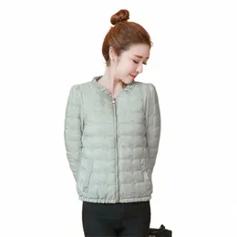 Sonbahar kış pamuklu ceket kadınlar tatlı fırfır boynu gül nakış sıcak hafif ceket dişi ince kısa wadded ceket g5wx#