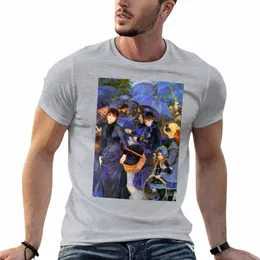 Vintage Pierre Auguste Renoir 1896 Şemsiye Güzel Sanatlar T-Shirt Ağır Ağırlıklar Plus Boyut Üstleri Boşluklar Erkekler Düz T Shirt 23D8#