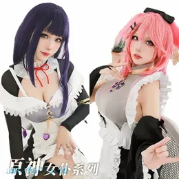 Mihoyo Genshin 충격 Raiden Sho Maid Doujin Dr Cosplay Yae Miko Costume Cafe Maid Dr Girls Comic C Party Meow House P4ZM#