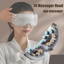 タイプ-Cアイマッサージャー4D Acupoint Massagerスマートエアバッグ振動眼科ケア機器マッサージメガネ疲労ポーチしわ240313