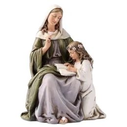 Esculturas decorações para casa virgem st. anne com ícone maria, decoração religiosa cristã, estátua de resina, figura de sala, ornamentos de escultura