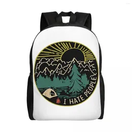 Backpack I Hate People Camping Backpacks For Men Women School College Students Bookbag Fits 15 Inch Laptop Adventure Bags