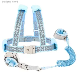 Transportadoras Slings Mochilas Criança Leash Anti-Lost Pulseira Reflexiva Harness Child Lock para Outdoor Anti Lost Wrist Link Strap Corda Crianças Produtos de Segurança L240320