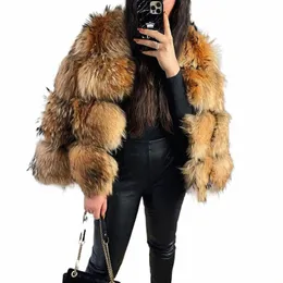 Maomaokg 2024 Fur Fur Coat Women Natural Racco Fur Jacket Luxury Winter Leather With Withermes Female Ender