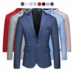 Fi New Мужская повседневная куртка Busin Slim Fit Dr Blazer Свадебный пиджак Fi Коктейльная вечеринка Пиджаки k8vF #