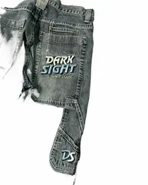 Neue JNCO gestickte Buchstaben Hellblaue Jeans Herren Retro Wed Jeans Street Trend Hoch taillierte Damenhose mit weitem Bein P0vA #