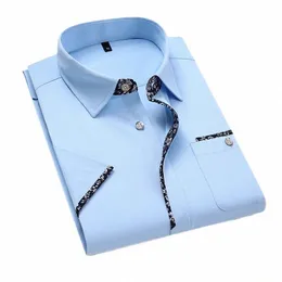 Tfetters Summer Shirt Men DRES Casual krótkie rękaw