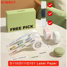 Niimbot d110 d11 d101 etiqueta de papel à prova d'água antióleo resistente a rasgos etiqueta de preço cor pura resistente a arranhões 240325