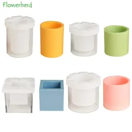 Albums Internal Combustion Cup Candle Mold Cylindrical Hollow Square Candle Mold Pc Material Hollow Windproof Candle Making Supplies