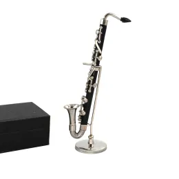 Miniaturas em miniatura liga baixo clarinete modelo mini instrumento musical casa de bonecas ob11 1/6 figura ação acessórios bjd decoração presente