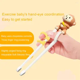 Chopsticks Ergonomic Cartoon Animal Encourage Independent Eating Baby Self-feeding Utensils Eats By Himself Must Have