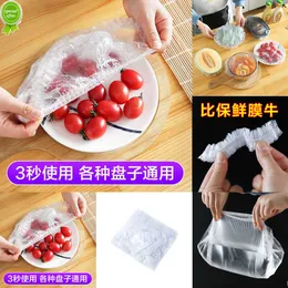 2024 100Pcs Disposable Food Cover Bags Elastic Wrap Covers Food Preservation Bag Bowl Dish Cover Food Film Kitchen Accessories
