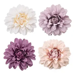 30pcs/9cm Dahlia Dahlia Silk Flower Rose Heads for Wedding Decoration DIY Wreath Gift Box Scrapbooking Fame Flowers 240322