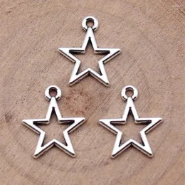 Charms Men Accessories Star Pentagram Supplies For Jewelry 14x16mm 40pcs