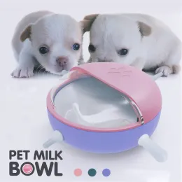 Feeding 180ml Bubble Milk Bowl Puppy Feeder Silicone Nipples Newborn Pet Feeding Bowls Kitten Nursing Drinking Water Food Dispenser