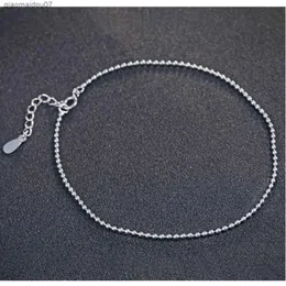 Anklets Sinya Classic Pure 925 Sterling Silver Bead Chain Necklace Bracelet with a length of 213cm suitable for women and girls The maximum promotion is for giftsL240