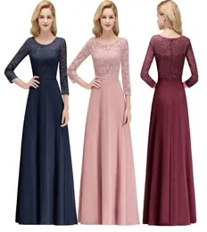 새로운 저렴한 디자이너 34 긴 소매 신부 드레스의 어머니 레이스 탑 스쿠프 목 바닥 길이 공식 이브닝 파티 댄스 파티 가운 CPS1079336066