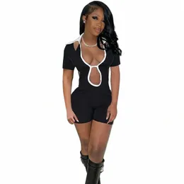 Sexy Backl Romper for Women Short Playsuit Clubwear Party Skinny One Piece One Two Mwond Switch Blead Bemsuit Shorts B4VG#