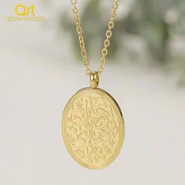 Collana guida Qitian Calligrafia araba Regalo musulmano Gioielli in acciaio inossidabile per donnaUomo Targhetta Ramadan 240328