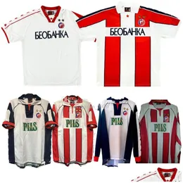 サッカージャージ1999 2000 2001 Red Star Belgrade Retro 1995 1996 1997 Pjanovic Dric Stankovic Petkovic Vintage Classic Football Drop de ot1ju