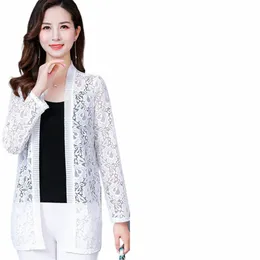 summer new oversized women's clothing, medium length lace cardigan, thin jacket, lg sleeved sun protecti jacket, air-cditi 82we#