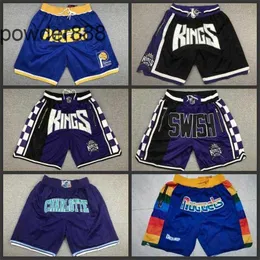 Homme sport loisirs basketball football badminton rugby Kings Fully Embroidered Zippered Pocket Pants Ball Shorts