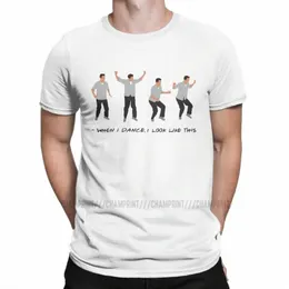 Rekretwy przyjaciele Chandler Bing When I Dance T-shirt Men Crew Neck Cott Thirt TV TV THE SHIRT Koszulka Oryginalna ubranie K4KN#