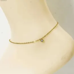 Anklets 1 سوار التوليف الكلاسيكي ذو اللون الرونستون الذهبي سوار الفولاذ المقاوم للصدأ سوار نسائي المجوهرات الشاطئية 22cml2403