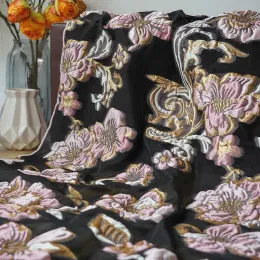 Tessuto Jacquard tinto in filo con fiori di grandi dimensioni in rilievo retrò Tessuto primaverile estivo a bolle Tessuto per cucire fai da te 50 cm x 140 cm