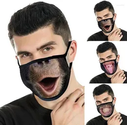 Товары для вечеринок, 1 шт., модная маска для лица для взрослых, мужчин и женщин, хлопковые маски для рта с рисунком, забавная уличная маска на Хэллоуин, косплей