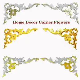 Aufkleber Heimdekoration Hintergrund Wandbordüre Blume Wohnzimmer Deckenbordüre Eckblume Europäische Hohlschnitzerei Holzimitat ca