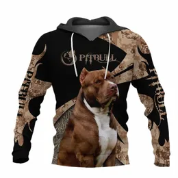 Drop Gemi Aşk Pitbull Dog 3d Tüm Baskılı Erkek Sonbahar Hoodie Unisex Rahat Pullover Street Giyim Ceket Dik259 49ZU#