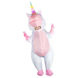 Borstar vår värmesmännen Ierable Costume Halloween Decoration Full Body Air Blow Up Unicorn Costume For Man and Women Cosplay Supplies