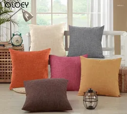 Pillow Linen Pure Color Yellow Green Coffee Red Sofa Decoration Car Living Room Chair Backrest 45 45CM