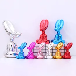 Sculptures 10cm Plating Balloon Dog Statue Resin Sculpture Home Decor Modern Nordic Home Decoration Accessories Living Room Animal Figures