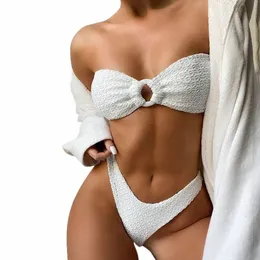 Para Praia 2023 Sexy High Cut Maiôs Bandeau Bikini Set Thg Swimwear Strapl Mulheres Biquinis Brasileiros Conjunto Maiô Q98p #
