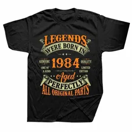 남자 여자 생일 기념일 티셔츠 1984 40 세 40 세 한정 Editi 빈티지 코트 티셔츠 선물 선물 짧은 슬리브 티 탑 v0tw#