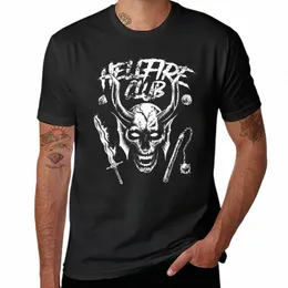 New Hellfire 2022 1 티셔츠 평범한 티셔츠 빈티지 옷 과일 직기 남성 T 셔츠 B07J#