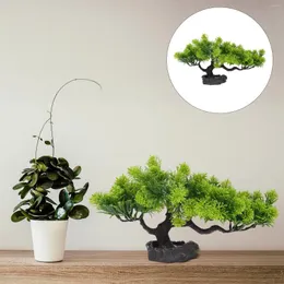 Dekorativa blommor Fake Plant Sashimi Decoration Pine Tree Modeling Figur Sushi Plate Mat Dish Poted Ornament Plants Adgnment