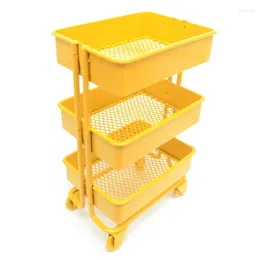 Acessórios para mobiliário de bonecas de armazenamento de cozinha Acessórios de ferro em miniatura estante de estante de estante com rodas Rolling Utility Cart Rack Mini Scene Model