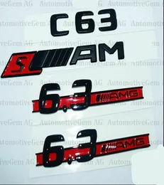 C63 fit AMG 63 fit AMG Rear Star Emblem Sedan Coupe Black Badge Combo Fit for Mercedes W2042122895