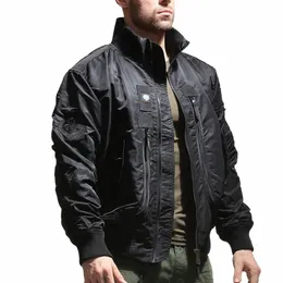 Giacca personalizzata di grandi dimensioni Primavera Bomber militare Giubbotti Cam esterna Cappotto impermeabile Giacche tattiche Fiable da uomo invernali E1Po #