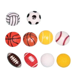 Minyatürler 100pcs Kawaii Reçine Rugby Futbol Basketbol Dekorasyon El Sanatları Scrapbooking DIY için Düz Cabochon Sızıntıları