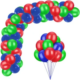 Timers niebieskie zielone czerwone balony girland arch arch