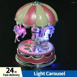 Dekorative Figuren, LED, klassische Spieluhr, Desktop-Ornament, Karussell, Karussell, Musikkoffer, Weihnachtsgeschenke, Hochzeitsdekoration für