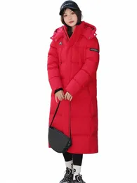 Autumn Winter Ny Loose Warm Down Coat Solid Color Hooded 90 White Duck Down Coat Over Knee LG Thicked Down Coat W1ag#