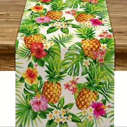 Toalha de mesa verão abacaxi impresso floral corredores frutas tropicais cômoda cachecol decoração casa festa jantar corredor