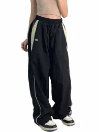 Houzhou disual baggy pants النساء خمر y2k كبير الحجم الهيب هوب الركض harajuku streetwear